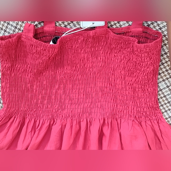 NWT AZ Women's Red Tiered Smocked Maxi Sundress | Adjustable Straps | S/M - Picture 6 of 6